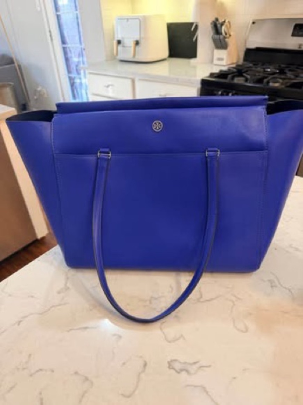 Tory Burch Cobalt Blue Leather Tote
